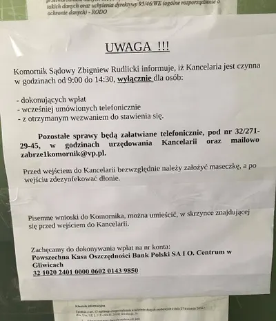 Komornik Sądowy przy Sądzie Rejonowym w Zabrzu Zbigniew Rudlicki